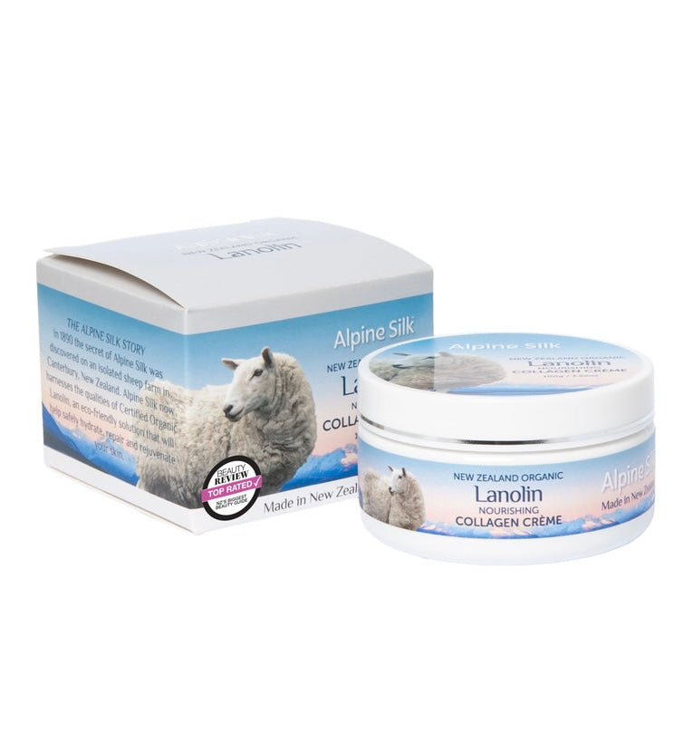 Alpine Silk 紐西蘭艾貝斯,有機羊毛脂膠原蛋白霜,100g