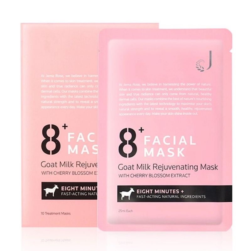 JEMA ROSE 8+ MINUTE 紐西蘭8分鐘,山羊奶水嫩面膜 10片入