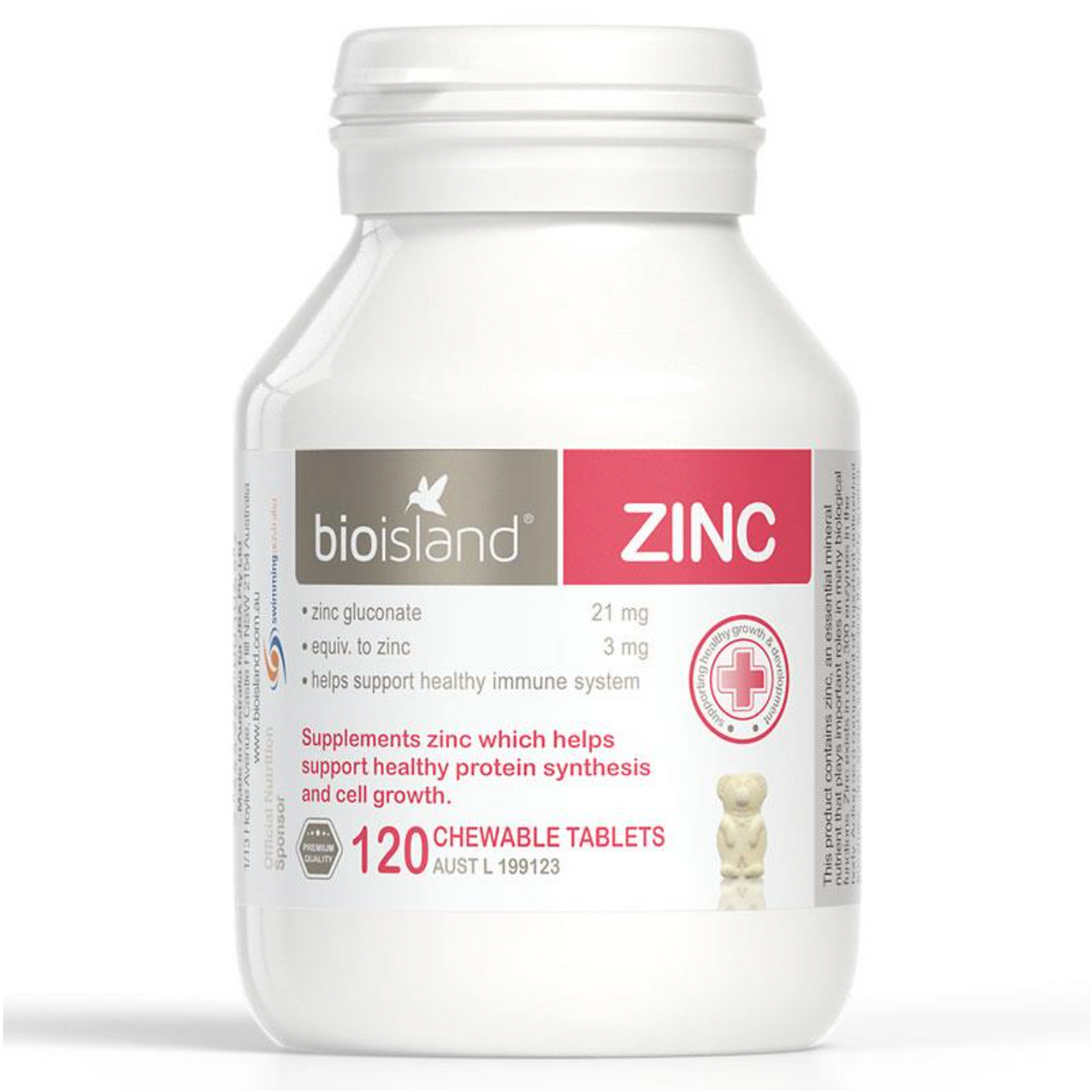 Bioisland Zinc 澳洲 嬰幼兒補鋅咀嚼片 120粒
