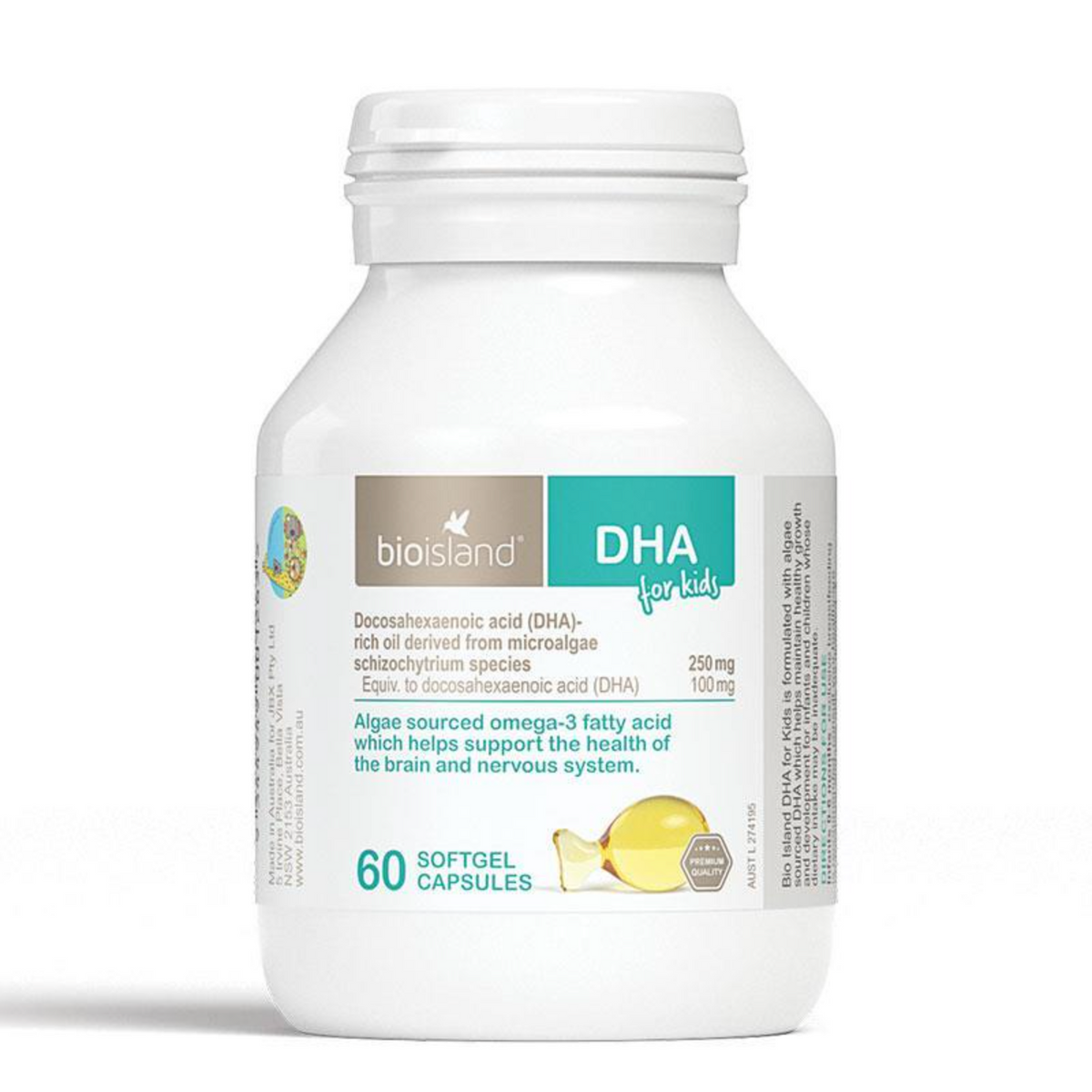 Bioisland DHA 澳洲 嬰幼兒海藻油DHA 60粒