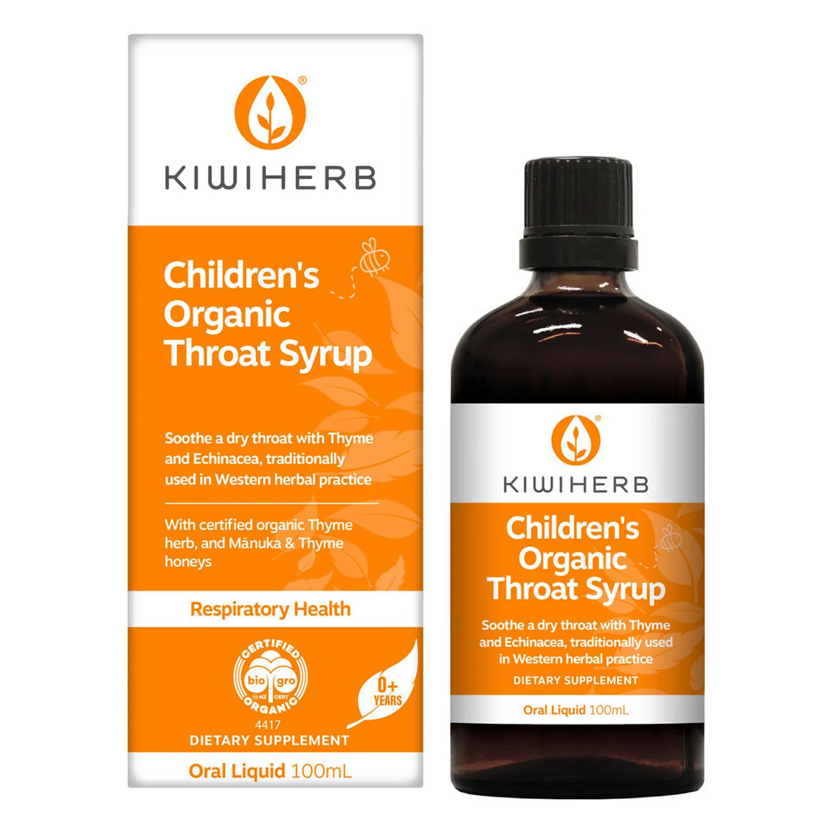 Kiwiherb Children's Organic Throat Syrup 紐西蘭兒童有機潤喉糖漿 100ml