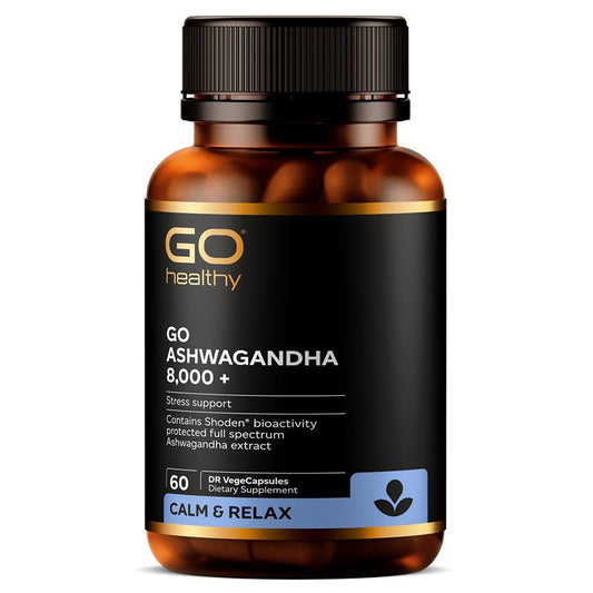 Go Healthy Ashwagandha 8000+ 紐西蘭高之源，南非醉茄膠囊 60粒