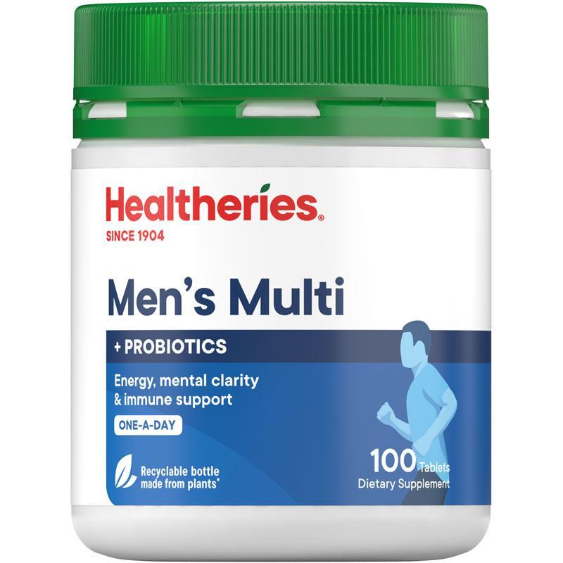 Healtheries 紐西蘭賀壽利 男性綜合維他命+益生菌 100粒