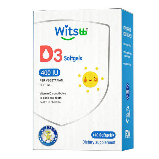Witsbb Vitamin D3 Softgel 兒童維他命D3 400IU 軟膠囊 40粒
