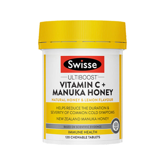 Swisse 維生素 C + 麥蘆卡蜂蜜咀嚼片 120粒