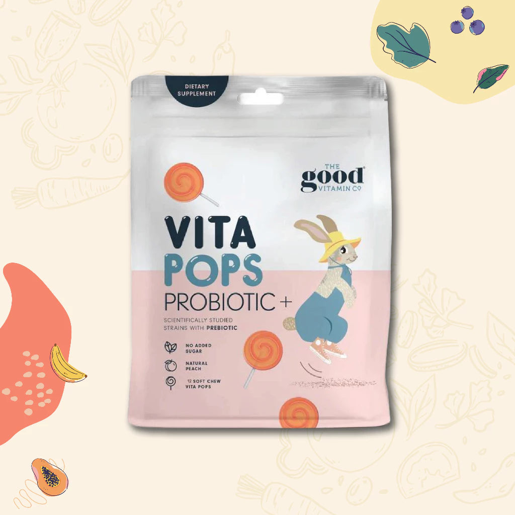 The Good Vitamin Co Vita Pops Probiotic+ 紐西蘭 兒童 益生菌棒棒糖 12入 天然蜜桃味