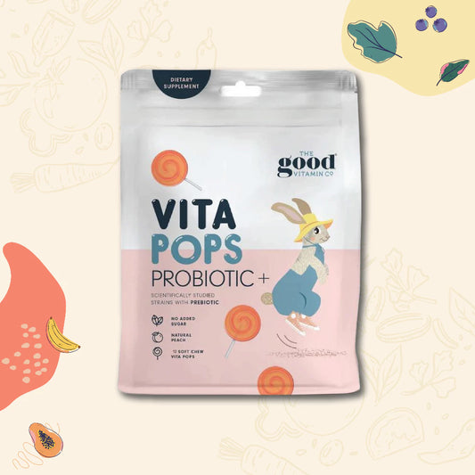 The Good Vitamin Co Vita Pops Probiotic+ 紐西蘭 兒童 益生菌棒棒糖 12入 天然蜜桃味