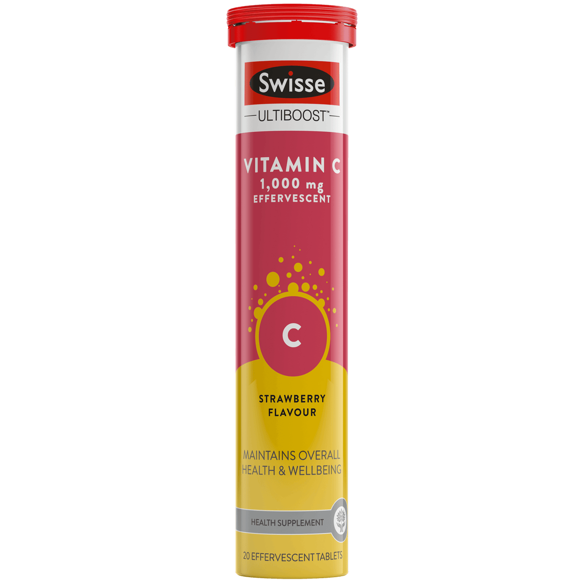 Swisse High Strength Vitamin C Effervescent 澳洲，高效維他命C泡騰片，60(20x3)粒 草莓味