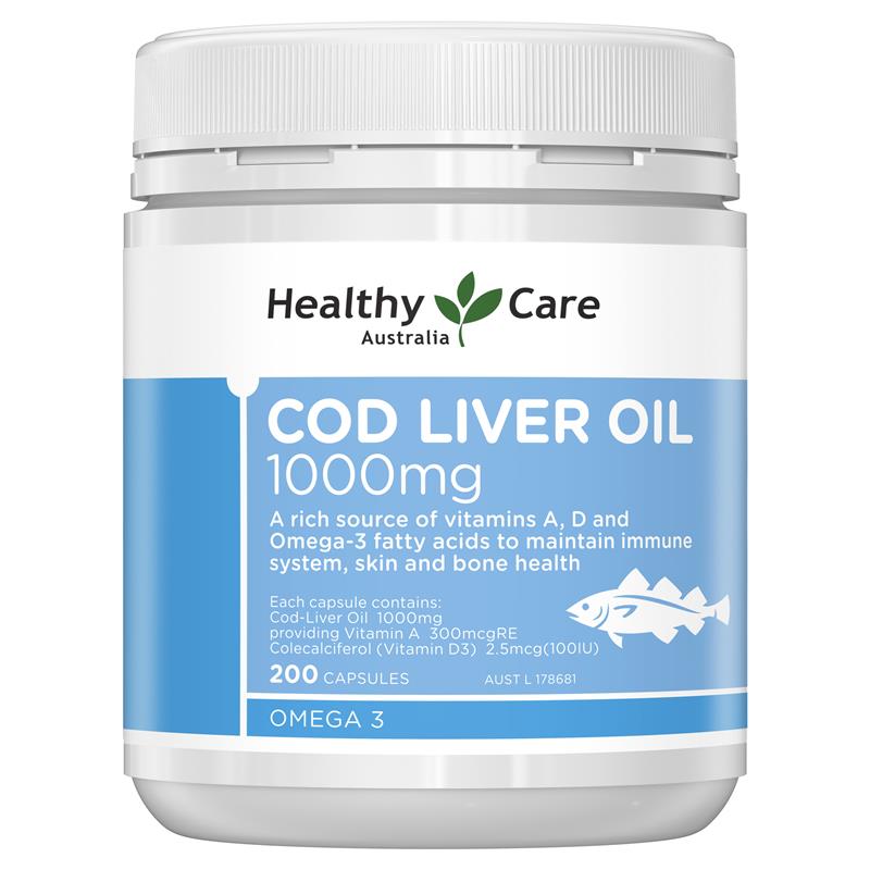 Healthy Care Cod Liver Oil 澳洲 鱈魚肝油 1000mg 200粒