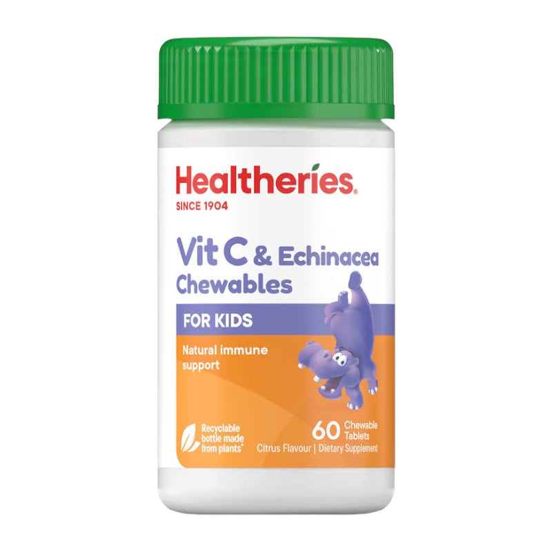 Healtheries Vit C Echinacea 紐西蘭賀壽利 兒童維他命 C+紫錐花 咀嚼片 60粒